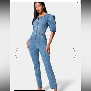 Bebe Denim Jumpsuit Size 8 New with Tags